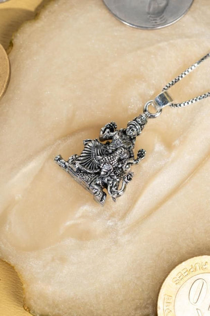 Shri Laxmi Hatiji — Oxidized Tribal-Style Pendant with Chain