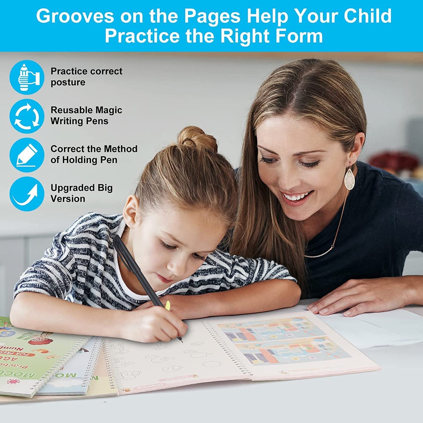 Sank Magic Practice Copybook (4 BOOKS,1 PEN,1 GRIP,10 REFILL)