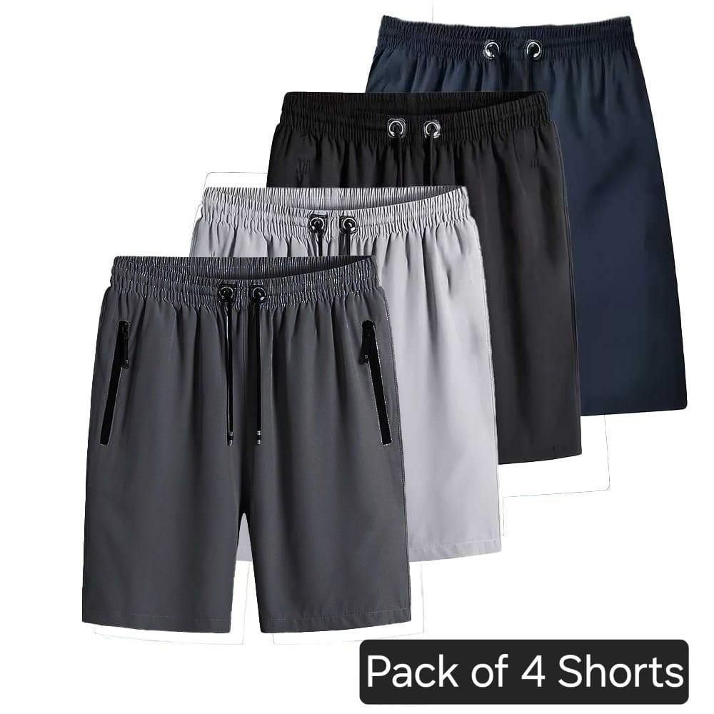 Combo of 4 Men's Premium Stretchable Cotton Shorts