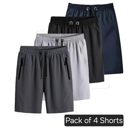 Combo of 4 Men's Premium Stretchable Cotton Shorts